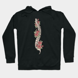 Rosevine Vertebrae: Floral Spine T-Shirt Hoodie